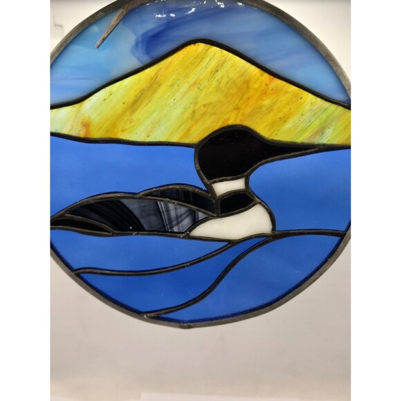 VINTAGE HAND CRAFTED Duck WALL / Window Hanging LEADLIGHT Signed - Picture 3 of 5